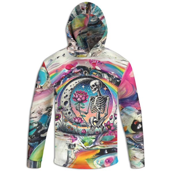Psychedelic Skeleton & Lotus Hoodie – Cosmic Streetwear Hoodie