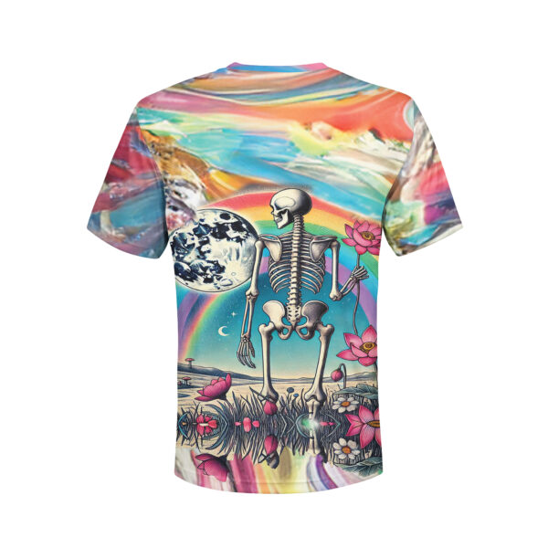 Psychedelic Skeleton & Lotus T-Shirt – Cosmic Streetwear