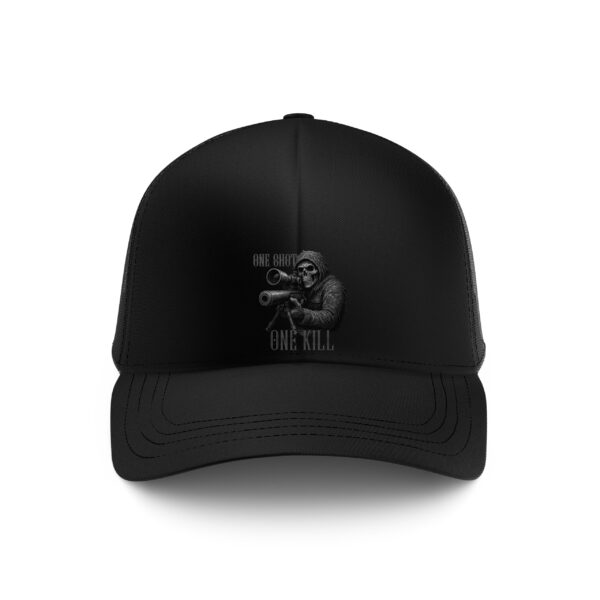 One Shot One Kill Sniper Hat – USMC Inspired Trucker Cap | Black | MADE IN USA